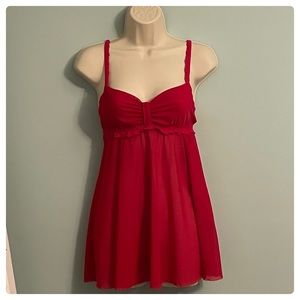 Hanky Panky red mesh bow babydoll set